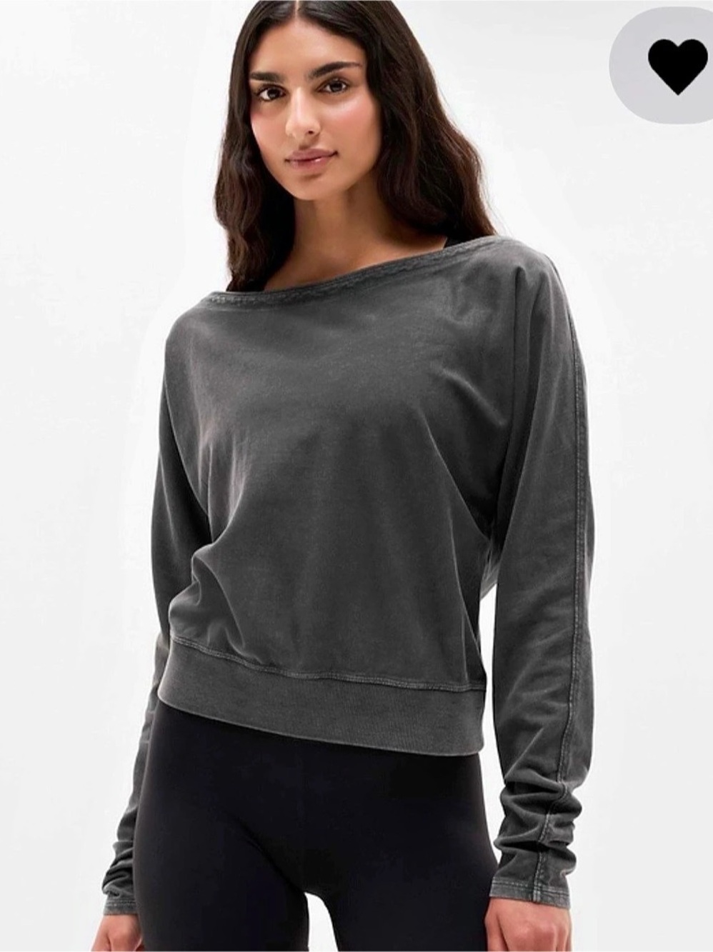 NWOT Athleta AIRY COTTON TERRY
SNOW WASH BOAT NECK
SWEATSHIRT Smal